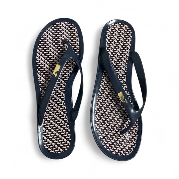 Vineyard Vines Navy and Pink Sandals - Picture 1 of 2